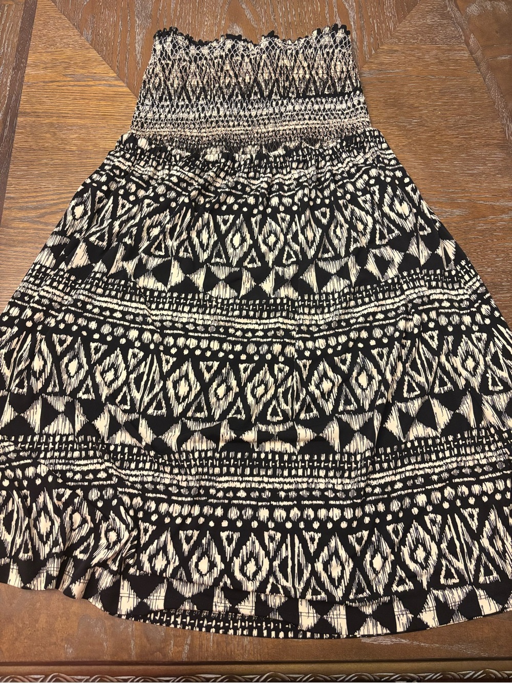 Lane Bryant Black and Cream Geometric Dress